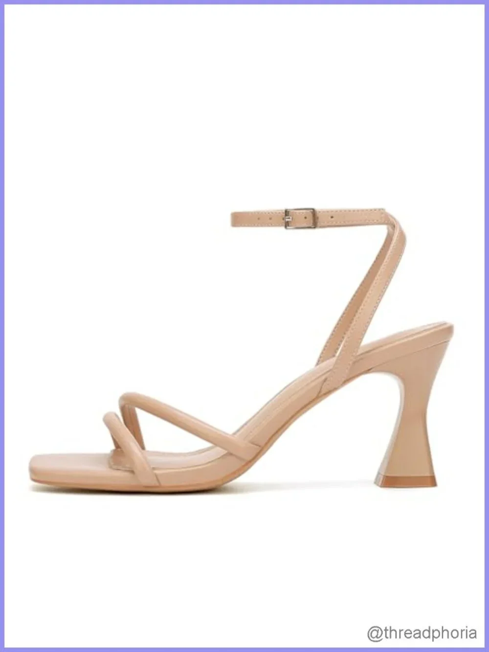 Women's Kitten Heel Square Open Toe Strappy Sandals - 3 Inch Heel